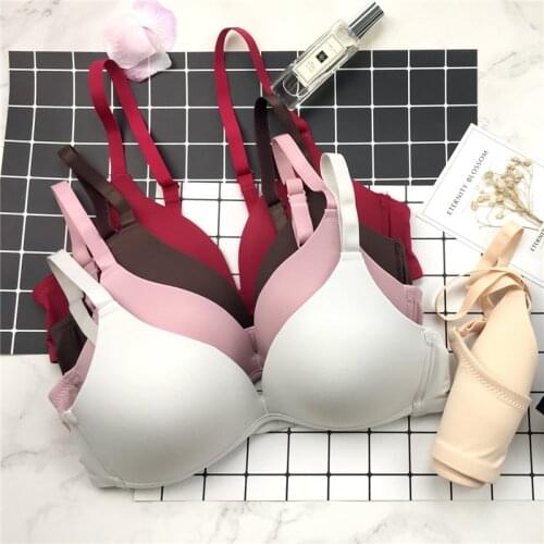 New lingerie sexy triangle cup bra comfortable breathable cotton thin cup without steel ring low heart position underwear