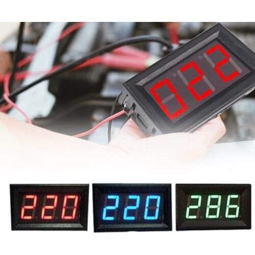 AC 70-500V 0.56" LED Digital Voltmeter Voltage Meter Volt Instrument Tool 2 Wires Red Green Blue Display 110V 220V DIY 0.56 Inch