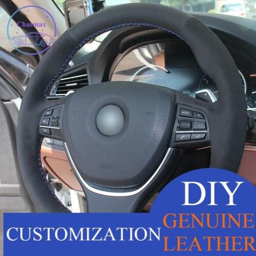For BMW F10 520i 528i 730Li 740Li 750li Black Leather Car Steering Wheel Cover Anti-slip fit all season