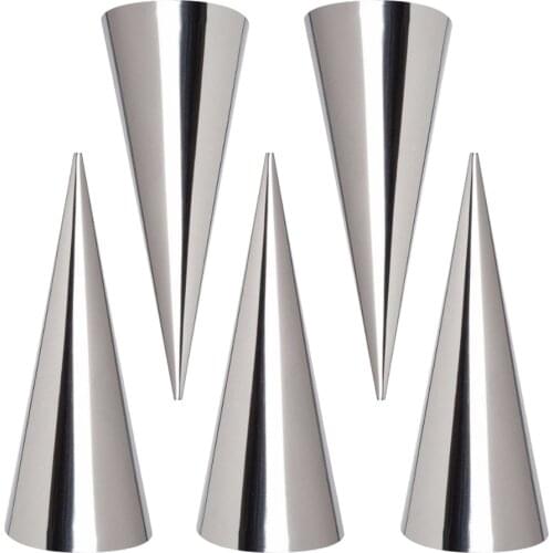 5PCS Horn Shape Ice Cream Crispy Mold Stainless Steel Large Screw Croissant Tool Baking Pastry Cones Shape Baking Decor Tools