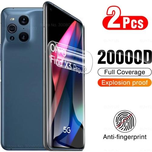 2PCS 20000D Curved Hydrogel Film For Oppo Find X3 Pro 5G Full Cover Front Screen Protector Not Glass Orro FindX3 Find X3Pro 2021
