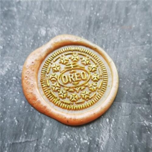 Stamp head of Oreo Biscuits dessert Retro Wood Stamp Sealing Wax Seal Stamp Wedding Decorative sealing Stamp wax seals