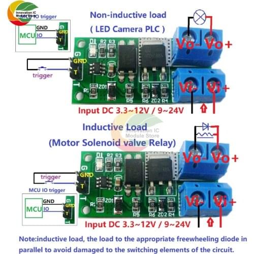 9V-24V 3.3V-24V 8A Isolation Trigger Latch Switch Module Green Switch module Flip-Flop Latch Bistable Self-locking for Arduino