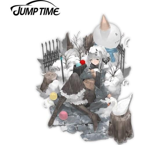 JumpTime 13 x 11.5cm Arknights Bibeak Gentle Velvet Costume Anime Waifu Car Decal Car Stickers Cartoon Creative Bumper Decal