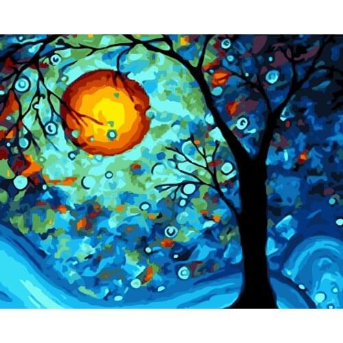 Oil Painting By Numbers The tree of dreams 40x50CM Kits Pictures Drawing Canvas HandPainted DIY Home Decoration Gift Workart