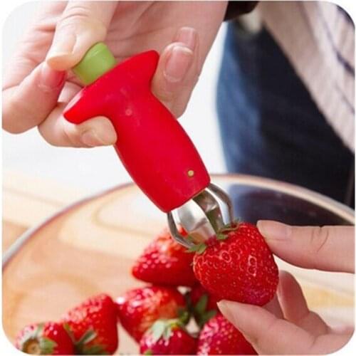 Strawberry Huller Metal Tomato Stalks Plastic Fruit Leaf Knife Stem Remover Gadget Strawberry Hullers Kitchen Gadgets Tool