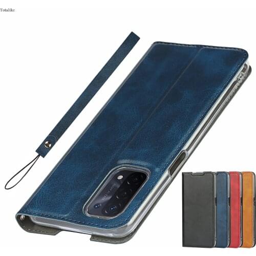 Premium Leather Cover Flip Case for OPPO A54 5G / A93 5G / A74 5G Ultra-Thin Magnetic Adsorption Holster Business Bags