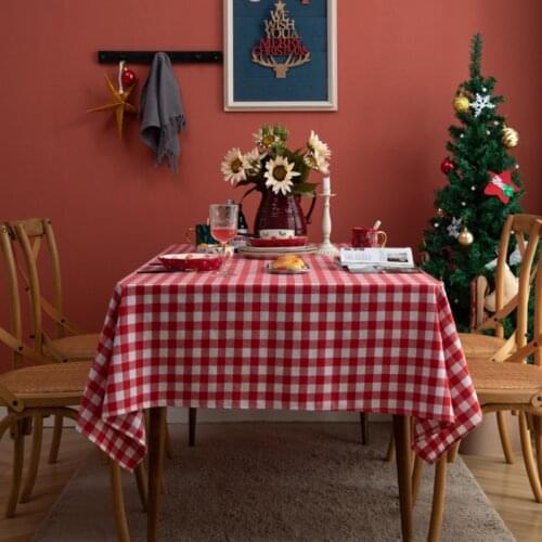 Red Plaid Tablecloths Rectangula GridTablecloth Home Decor for Party Kitchen Dining Table Colth Cover Camping Wedding Decoration
