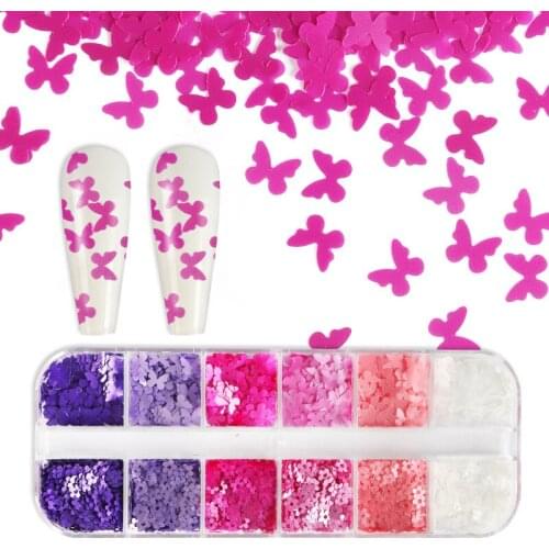 Summer Flower Sparkly Sequins Butterfly Nail Art Glitter Flakes For Nail Design Decorations Gel Polish Nails Accessories