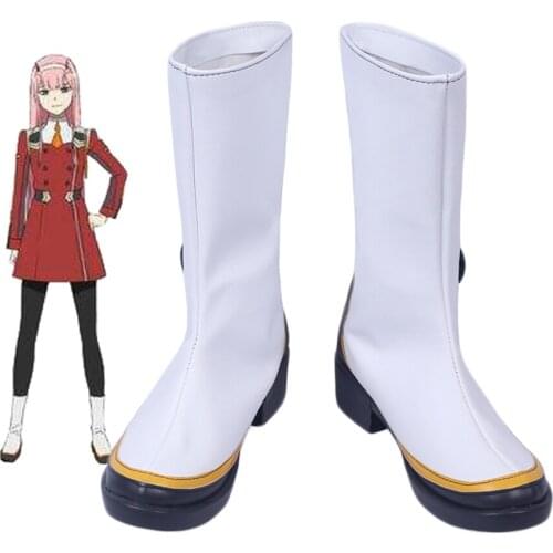 DARLING in the FRANXX CODE 002 Zero Two Cosplay Boots Shoes White Custom Made