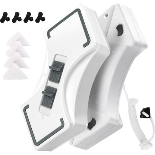 Magnetic Glass Wiper Adjustable Double Sided Magnetic Window Cleaner Cleaning Tool with Safety Rope Diamond Shaped 3-30mm