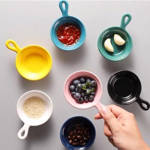 Силиконовая Small With Flavor Dishes Japanese Ceramic Seasoning Dish Creative Handle Tomato Sauce Western Food Ingredients