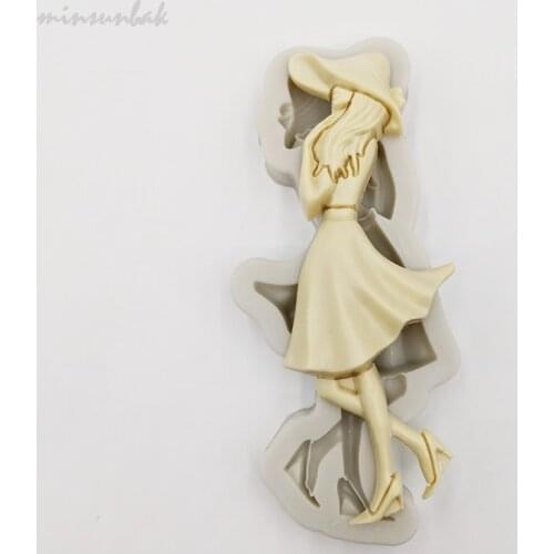 Minsunbak New Sunshine Girl Silicone Mould Fondant Mold Fashion Model Cake Decorating Tool DIY Baking Tool