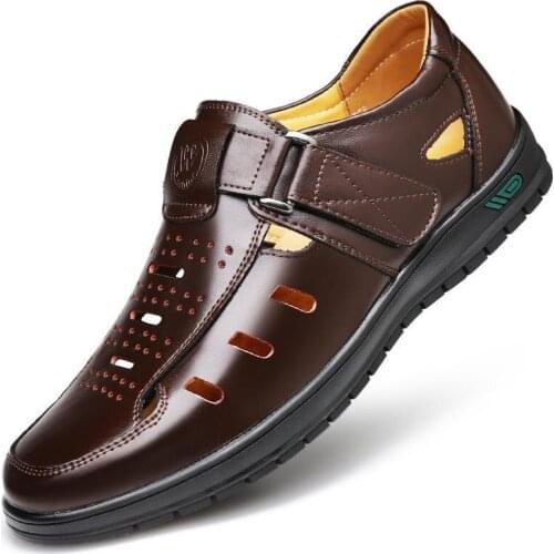 Summer New Leather Sandals Mens Shoes Original Chaussure Homme Zapatos De Hombre