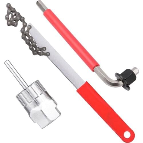 MTB Bicycle Repair Tools Kit Freewheel Cassette Puller Chain Whip Sprocket Spanner
