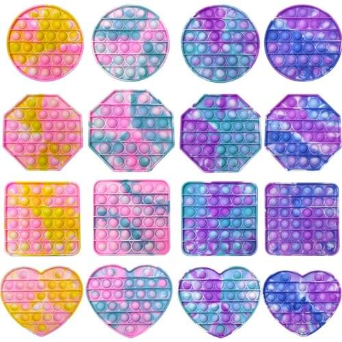 Fidget Reliver Stress Toys Rainbow Push It Bubble Antistress Toys Funny Fidget Sensory Toy To Relieve Autism Free Shipping