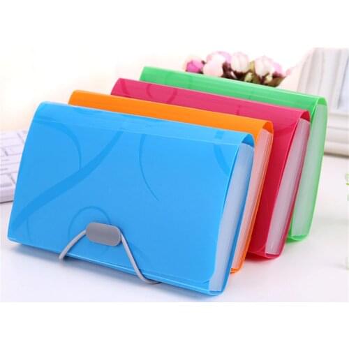 2021 New Creative Pvc Candy Colors Organ Bag Multi-layer Folder For Document Folders School Office Stationery Supplies