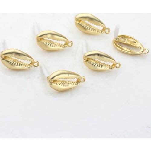 Zinc Alloy Golden Conch Earrings Base Connectors Linker 13*21mm 6pcs/lot For DIY Drop Earrings Jewelry Making Accessories