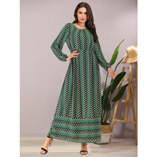 Muslim Kaftan Abaya Dress Womens Long Sleeve Tunic Ramadan Islamic Clothing Big Swing Dress Vestidos Moroccan Tunic