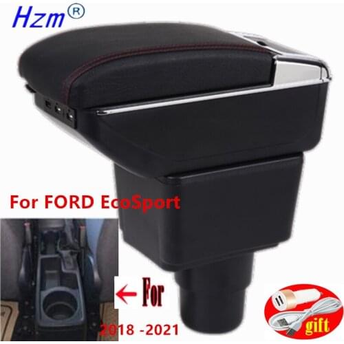 For FORD EcoSport Armrest For FORD EcoSport Car Armrest box 2018-2021 Interior Retrofit Accessories Center Storage box USB