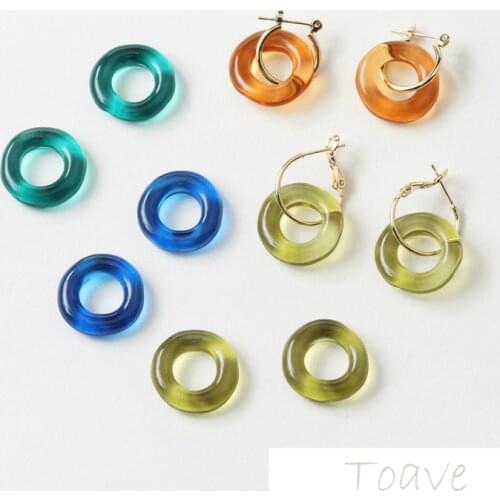 Good Quality Resin round Hollow Irregular Solid Color Transparent Color DIY Japanese Epoxy Material Accessories 10pcs