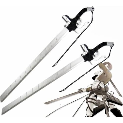 Anime Attack on Titan Shingeki No Kyojin Eren Yeager Cosplay Props Wooden Sword Weapons Gun Handle Twin Sword for Halloween