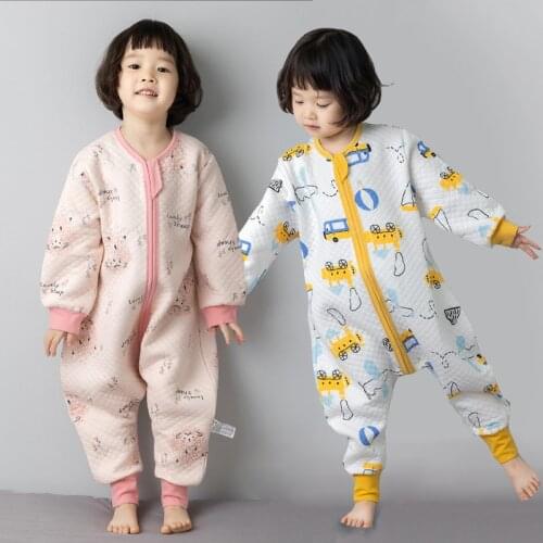 Baby 1-4 Years Spring Fall Split Leg Sleep Sack Toddler Boy Girl Cartoon Air Cotton Sleeping Bag Infant Soft Breathable Pajamas