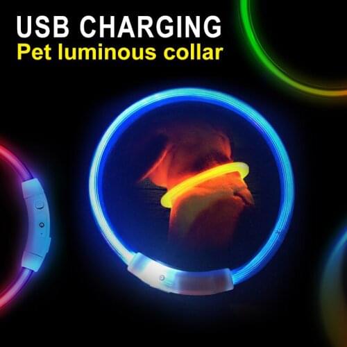 Led Usb Dog Collar Pet Dog Collar Night Dog Collars Glowing Luminous Rechargeable LED Night Safety Flashing Glow