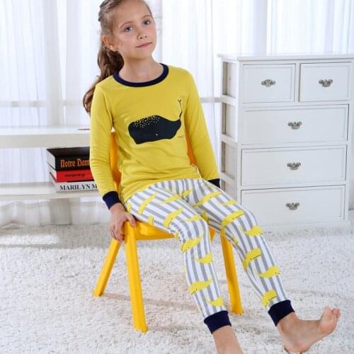 2021 Spring New Baby Boys And Girls Shoulder Button Long-sleeved Underwear/pajamas/sports Air-conditioning Kids 2Pcs Set 2-9Y