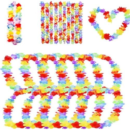 1pcs Artificial Flower Garlands Hawaii Beach Wear Necklace Wreath Dancing Party Wedding Garland Decoration for Girls Women Gifts