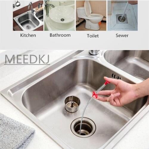 1pcs Kitchen spring pipe dredging Drain Cleaner Sticks Clog Remover Cleaning Tools Household for Kitchen Sink 23.6 Inch Drain
