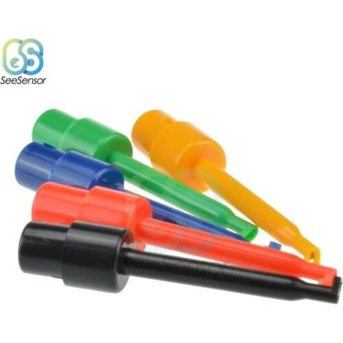10Pcs/lot Mini Single Test Hook Clip Test Probe for Electronic Testing IC Grabber Round Colored Crocodile Clip Hook Test Clip