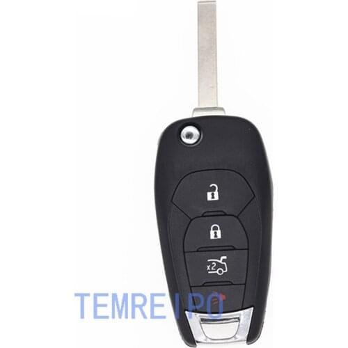 10pcs/lot New type 3/4 Buttons Replacement Flip Folding Key Case Shell for Chevrolet cruze with uncut hu100 blade