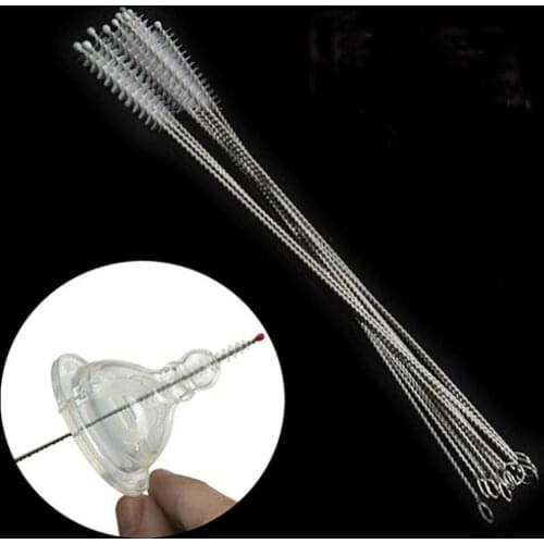 10pcs Set Stainless Steel Fish Tank Pipe Brush Bottle Suction Tube Glass Tube Spiral Soft Hair Straw Cleaning Brushes Tools Aids