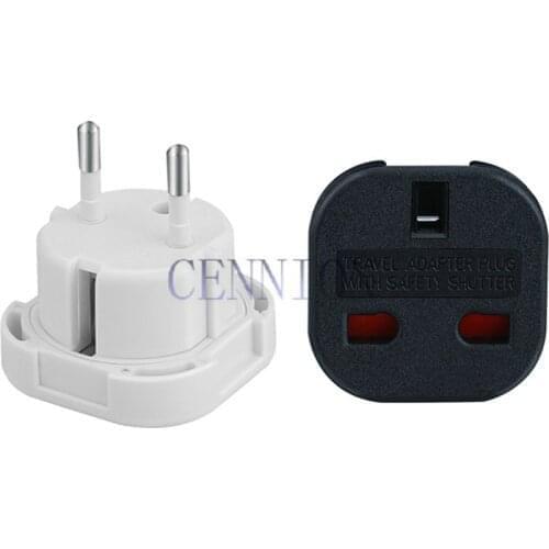 Copper Pass 10A UK GB to EU AC Power Plug Trip Travel Adaptor Convertor for Journey 100pcs