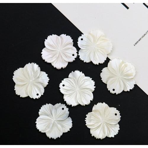 2pcs 30mm Natural White Pink Shell Flower Charms Sakura Peach Blossom MOP DIY Necklace Earrings Hairpin Jewelry Making Accessory