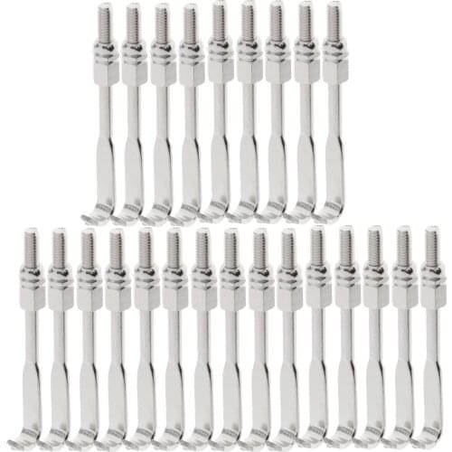 24 Pcs Chrome Plated Banjo Flat Hooks Brackets Banjo Part Accessory, Easy to Install