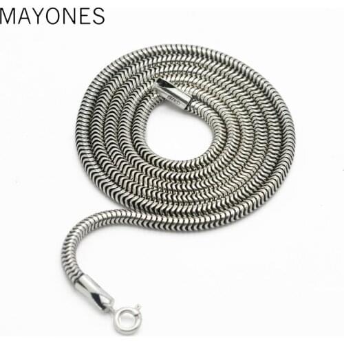 3mm Wholesale Real Pure 925 Sterling Silver Necklace Man Brand Chain quality Men jewelry Gift Thai silver Chain free shipping