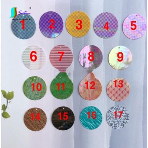 390G Wholesale laser gradient 30mm round single hole marble grain grid sequins DIY Clothes Earring Accessory Decoration Sequin