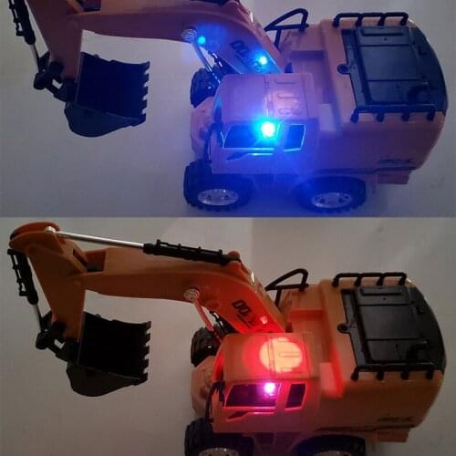 5 Channel 1/14 RC Rechargeable Hydraulic Crawler Excavator Plastic Construction Vehicle Truck Model Toy For Kids Christmas Gift