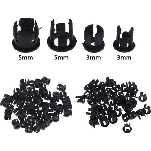 50pcs 3mm 5mm Lamp LED Diode Holder Black Clip Bezel Socket Mount Useful