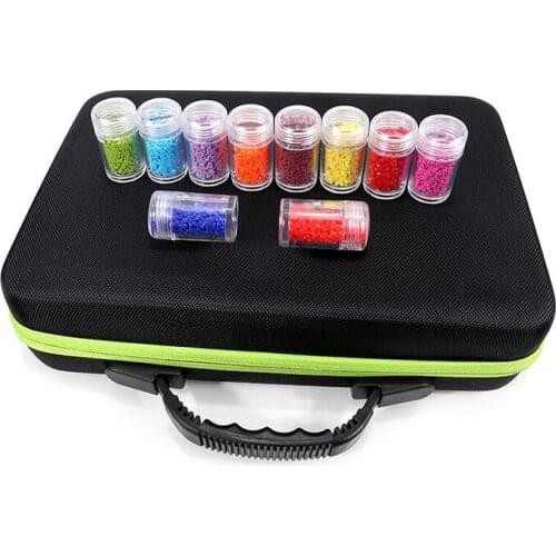 60 Bottles Diamond Painting Storage Box Tool Bag Storage Case Container Bottle Suitcase Zipper Bag Total 30 Bottles DIY Gift