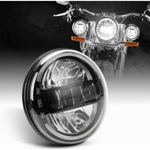 7 inch LED Headlight Halo DRL Light for Motorcycle Rod FatBob Heritage Softail Slim Deluxe Switchback Road King