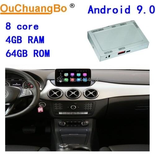 Ouchuangbo mercedes android audio video interface for Benz MB W246 W242 B200 B180 B220 2019 support 8 cores 4+64 andriod 9.0 OS