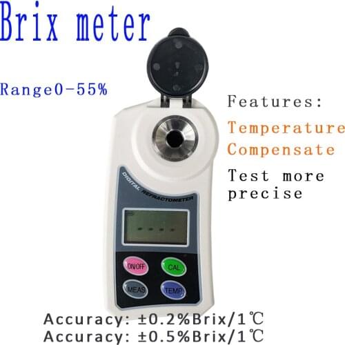 Digital Brix Refractometer0~55% Brix tester Sugar meter for fruits Scotch cocktail wine soft drinks juices BeverageBeer Weibai