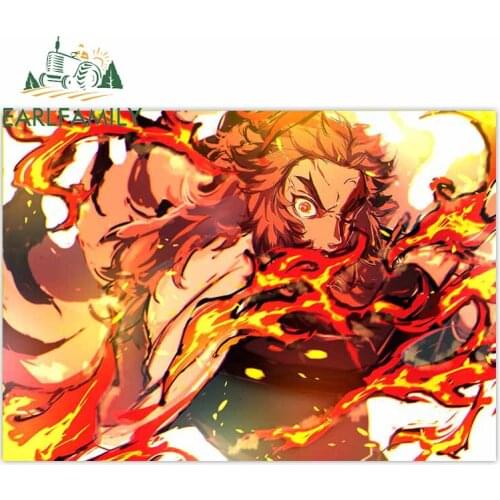 EARLFAMILY 13cm x 9.2cm for Demon Slayer Anime Poster Car Stickers Waterproof Vinyl Decals Waterproof DIY Occlusion Scratch Wrap