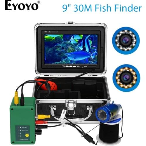 Eyoyo F003A 9 inch 30M 1000TVL Fish Finder Underwater Fishing Camera 15pcs white+ 15pcs Infrared Lamps Lake River Ocean Fishing