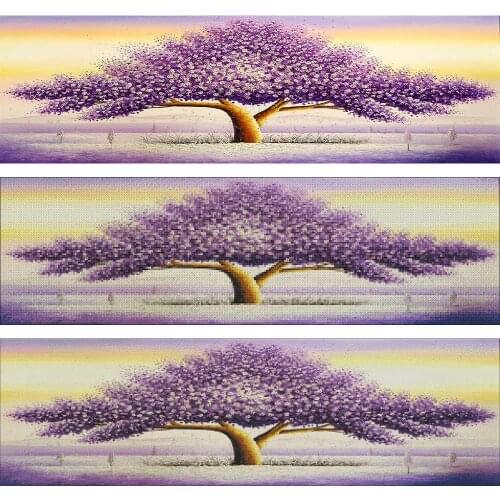 Purple Tree Banner Landscape Diamond Painting Round Full Drill Scenic Nouveaute DIY Mosaic Embroidery 5D Cross Stitch Home Decor