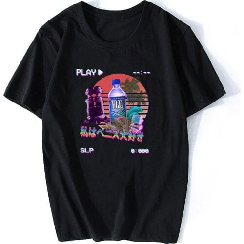 Vaporwave Fiji Bottle Vintage Retro Style T-shirts Streetwear Summer Men/women T Shirt Aesthetic Clothes Camisetas Hombre