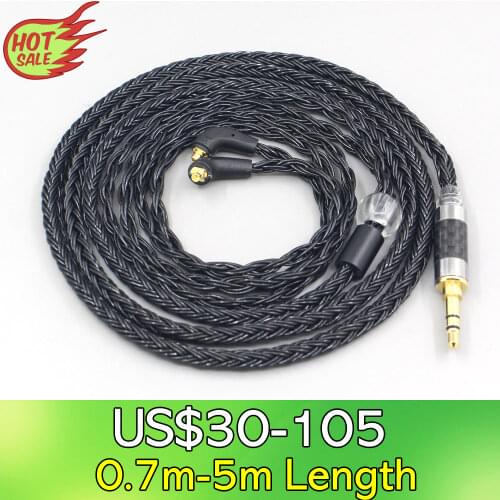 LN007400 16 Core 7N OCC Black Braided Earphone Cable For Etymotic ER4SR ER4XR ER3XR ER3SE ER2XR ER2SE